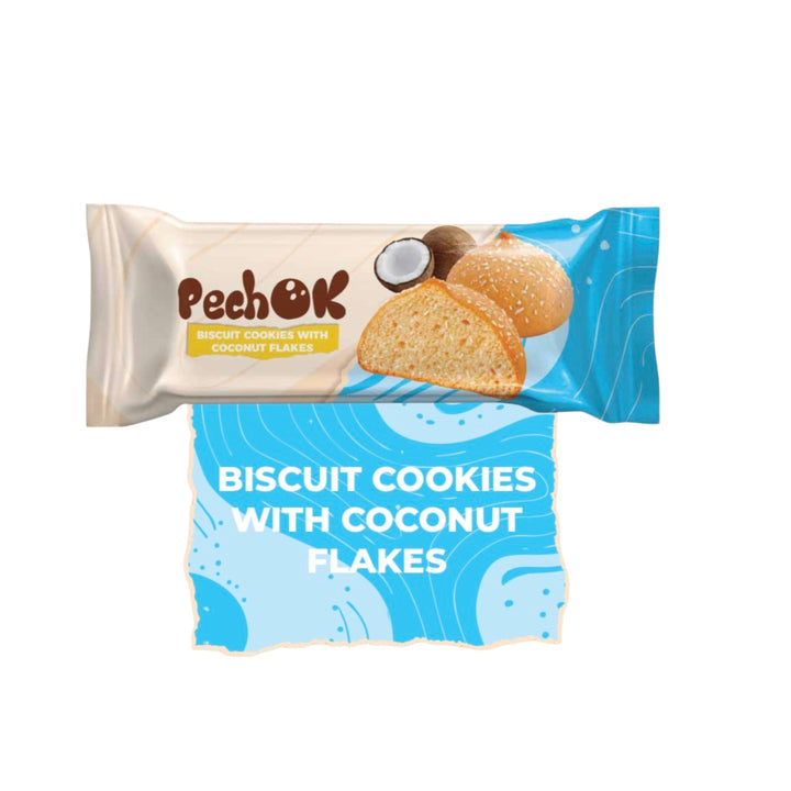 PechOk Biscuit Cookies with Coconut Flakes (145 g / 5.11 oz)