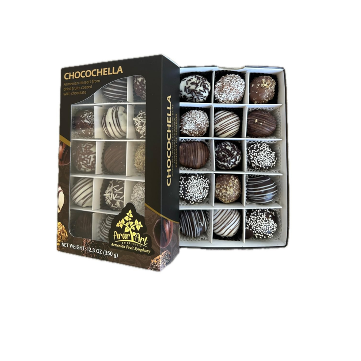 Chocochella (12.3 oz) – Premium Armenian Chocolate-Covered Walnuts & Dried Fruits | Dark, Milk & White Chocolate | No Added Sugar | Handcrafted Gourmet Gift