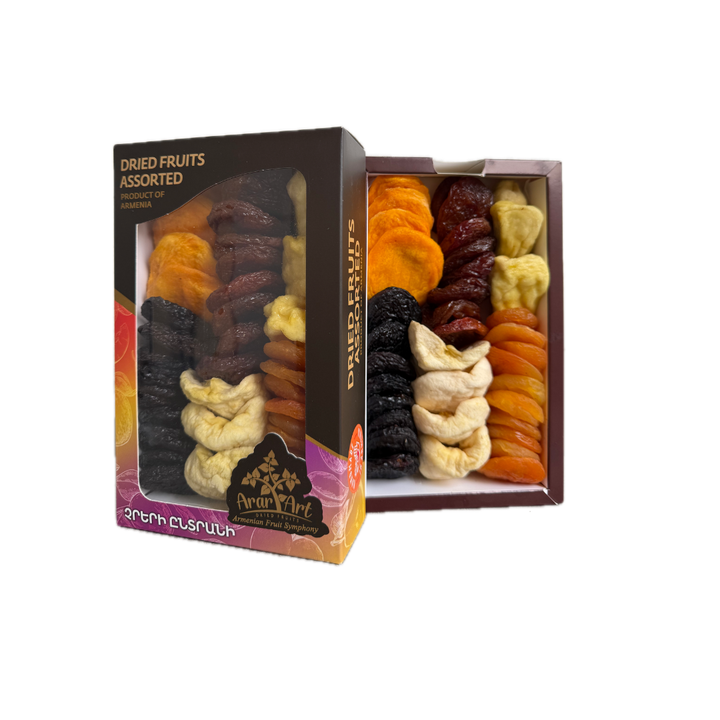 Assorted Dried Fruits (14.11 oz) – Premium Armenian Sun-Dried Fruit Selection | 100% Natural | No Added Sugar | Handcrafted Gourmet Gift Box