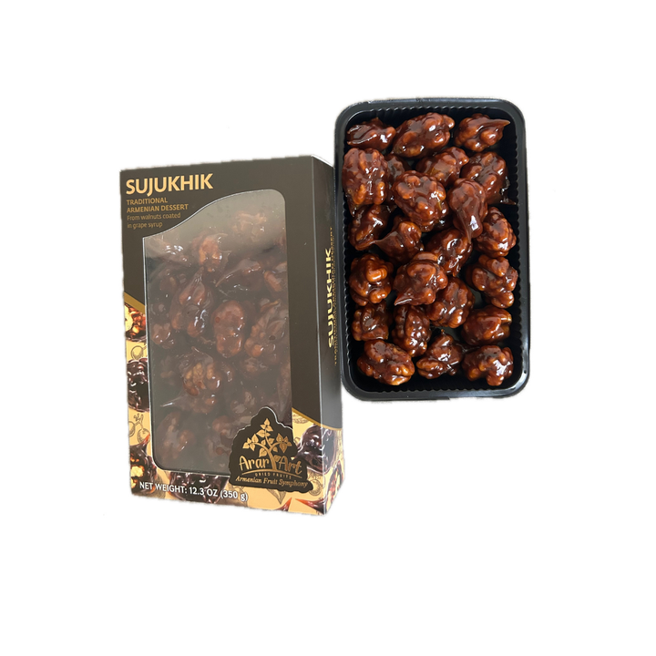 Sujukhik (12.3 oz) – Traditional Armenian Sweet | Premium Walnuts Coated in Rich Grape Syrup | Only 2g Added Sugar | Handcrafted Gourmet Gift